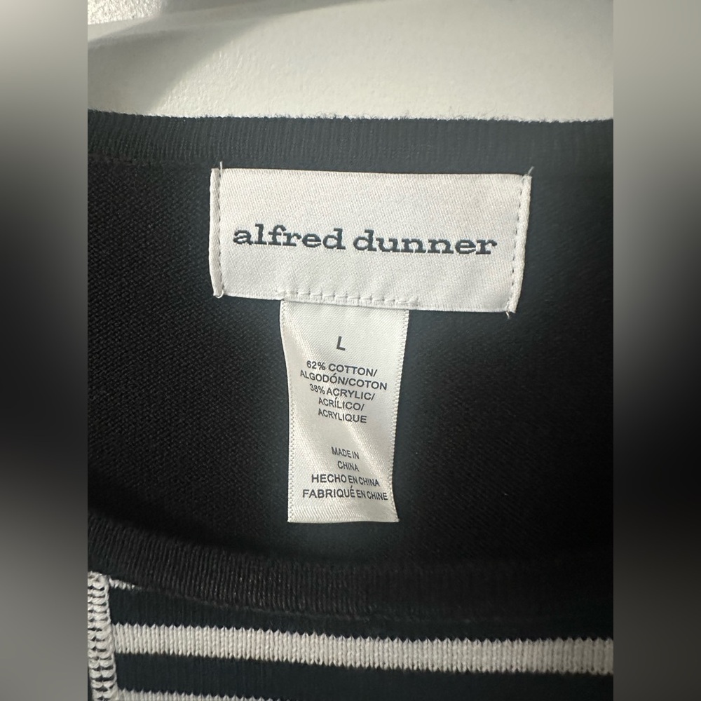 Alfred Dunner Black, Red, and White Long Sleeve Top - Picture 3 of 5